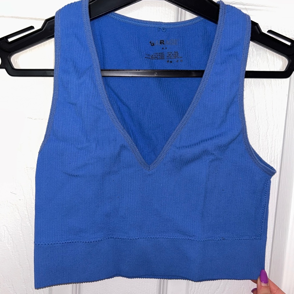 Garage Small Blue V-Neck Women's Crop Top